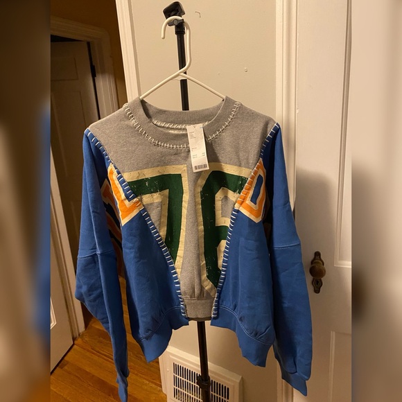 NWT Urban Outfitters BDG Patchwork Bulldog Varsity 76 Sweatshirt | Size L - Picture 2 of 12